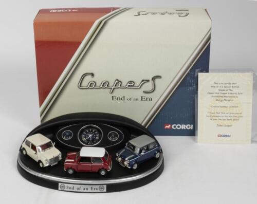 MINI COOPER: Three NOS Limited Edition set 1:36 scale Corgi Mini Cooper S & Diorama with CoA
