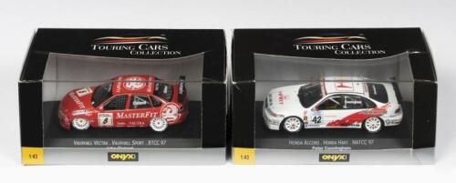 HONDA & VAUXHALL: Two NOS 1:43 scale Onyx Honda Accord "Honda Hart - NET CC97 - Peter Cunningham (Limited Edition with CoA) & Vauxhall Vectra "Vauxhall Sports" - BTCC97 - John Cleland