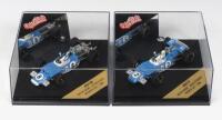 MATRA: Two NOS 1:43 scale Quartzo Matra MS80 1969 including J.P Beltoise #8 - Monaco GP & Jackie Stewart #2 - French GP ; in original perspex box.