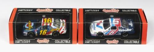 FORD: Two NOS 1:43 scale Quartzo Ford Thunderbird - #6 Mark Martin (Valvoline) & #16 Ted Musgrave (Family Channel)