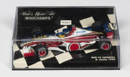 BAR F1: A NOS 1:43 scale Minichamps BAR 01 Supertec - R.Zonta 1999 'Split livery