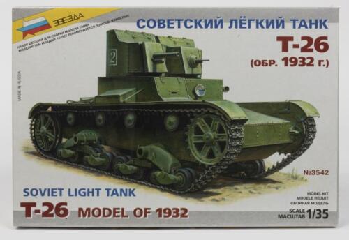 ZVEZDA: A NOS Sealed 1:35 scale Soviet Light Tank T-26 1932 model kit