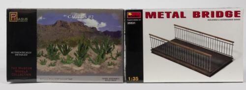 PEGASUS HOBBIES: Two NOS Sealed 1:35 scale model kits including a Cactus & Metal Bridge