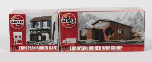 AIRFIX: Two NOS Sealed 1:76 scale European Ruined Cafe & Workshop model kit