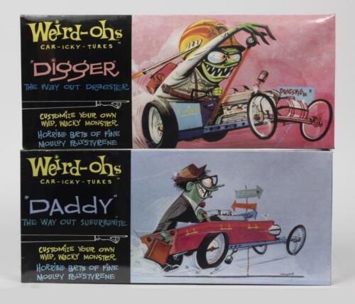 HAWK: Two NOS Sealed model kit Weird-ohs including 'Digger The Way out of Dragster' & 'Daddy The Way out of Suburbanite'