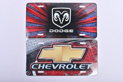 RACING COLLECTION: Two NOS Sealed license plate Dodge & Chevrolet