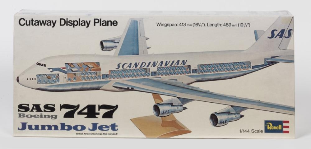 REVELL: A NOS Sealed 1:144 scale SAS Boeing 747 Jumbo Jet model