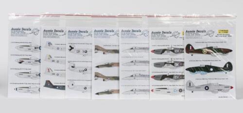 AUSSIE DECALS: Seven NOS Sealed 1:144 scale RAAF decals