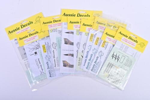 AUSSIE DECALS: A group of thirteen NOS Sealed 1:72 scale decals including RAAF & F/A 18 Hornet