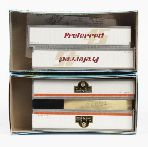 ATHEARN: Four letter sealed HO scale model rail 45' trailers including 2x 'Prefered' & 2x Southern Pacific Golden Pig