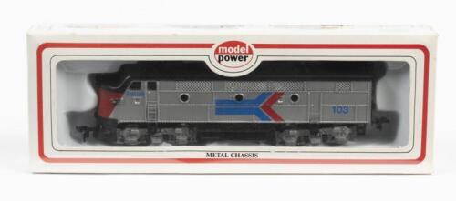 MODEL POWER: A NOS HO scale model rail Locomotive F2 'Amtrak' #103
