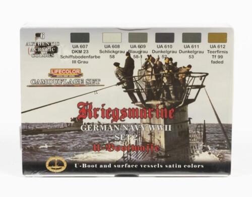 LIFE COLOR: A NOS Sealed set of 6 acrylics colors Camouflage set German Navy WWII