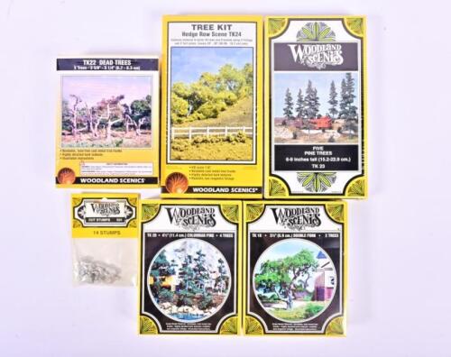 WOODLAND SCENICS: Five NOS tree kits & cut stamps