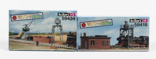 KIBRI: Two NOS Sealed HO scale model rail Coaling Facility & Sand Tower with office building kits