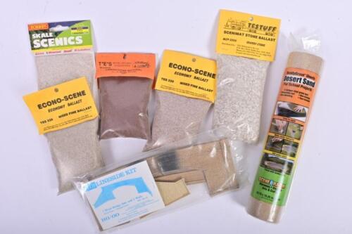 LANDSCAPE ITEMS: Seven NOS Landscape items including ballast, double track tunnel portal & cravel sheet