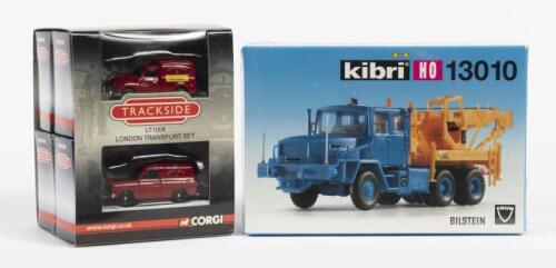 CORGI & KIBRI: Four NOS 1:76 scale Trackside London Transport vehicles & a Ho scale Crane Truck model rail kit
