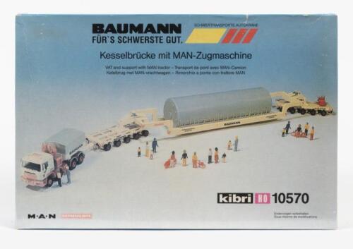 KIBRI: A NOS Sealed HO scale model rail VAT and Support MAN with tractor