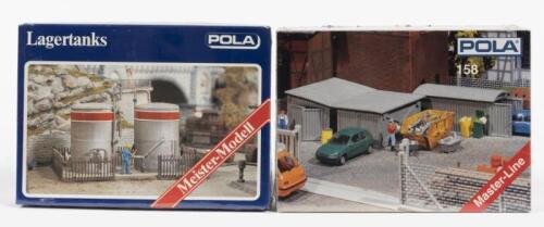 POLA: Two NOS Sealed HO scale model rail kits including corrugated iron garages & largertanks