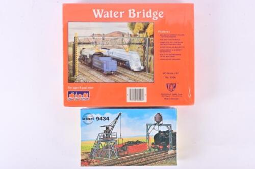 IHC / KIBRI: Two NOS Sealed HO scale model rail kits including a water bridge and coal station