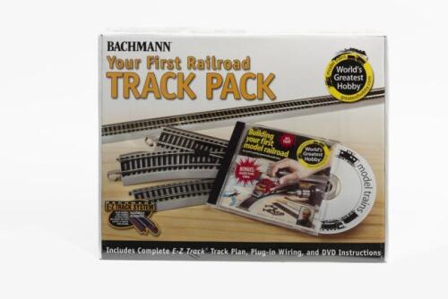 BACHMANN: A NOS Sealed ' Your First Railroad Track Pack (43 pieces) including complete E-Z track, track plan, plug-in WIRING & DVD instructions