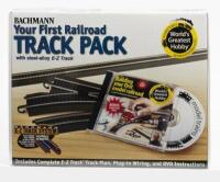 BACHMANN: A NOS Sealed ' Your First Railroad Track Pack (43 pieces) including complete E-Z track, track plan, plug-in WIRING & DVD instructions