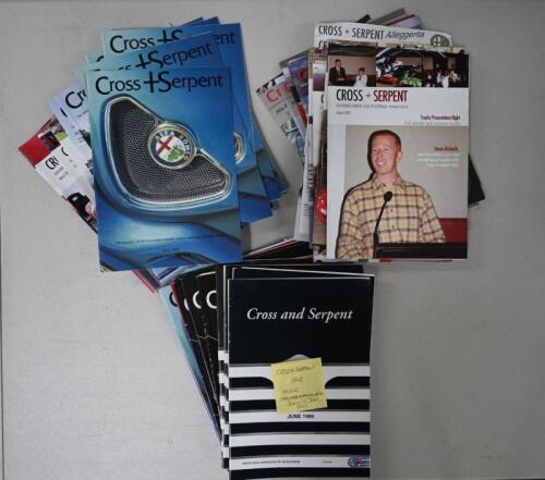 CROSS & SERPENT: A quantity of 'Cross and Serpent' Alfa Romeo Club of Australia (Victoria Division) magazines. Year range of 1995 to 2012