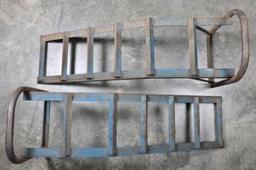 RAMPS:&nbsp; A pair of quality automotive drive on servicing ramps, produced by Bellevue, 99cm long, circa 1970s