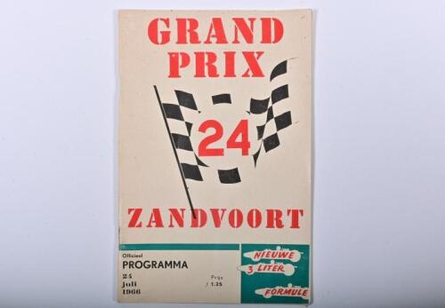 BRABHAM: A superb July 1966 'GRAND PRIX 24 - ZANDVOORT' Official Programme. Rear page signed by Sir Jack Brabham (race & 66 Championship won by Jack in Repco-Brabam BT19)