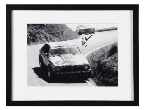 PETER JANSON: A photograph&nbsp;of Peter Janson in his Janson/Brock A9X Torana at Bathurst, signed in black ink by Janson