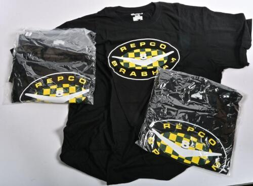 REPCO BRABHAM: Three unused and sealed 'REPCO BRABHAM' Mens 2XL t-shirts by Champion