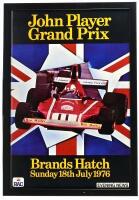 BRANDS HATCH: A original poster from the 1976 British "John Player Grand Prix", framed and glazed, 75cm high x 50cm wide.