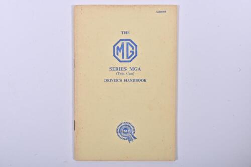 MG: An original 'THE MG SERIES MGA (Twin Cam) DRIVER'S HANDBOOK' (AKD879B). Excellent