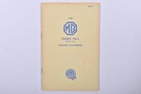 MG: An original 'THE MG SERIES MGA (Twin Cam) DRIVER'S HANDBOOK' (AKD879B). Excellent