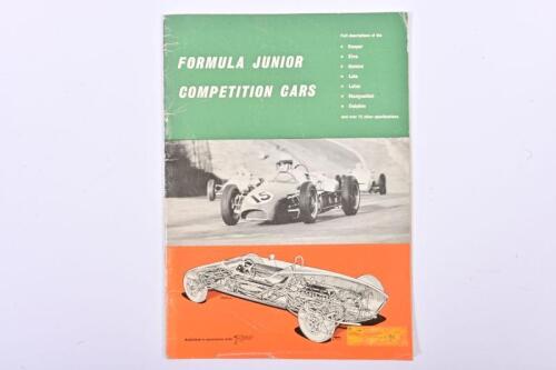 FORMULA JUNIOR: An interesting and original edition of 'FORMULA JUNIOR COMPETITION CARS' information booklet