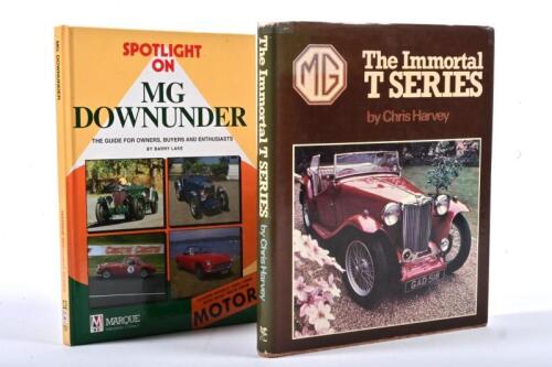 M.G: Two hardcover books relating to M.G. 'The Immortal T SERIES' by Chris Harvey