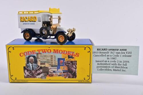MATCHBOX: A Matchbox Model of Yesteryear (CODE TWO MODEL) 1910 Renault 'AG' van (ex Y25) in 'RICARD APERITIF ANISE' livery. L.E of 500