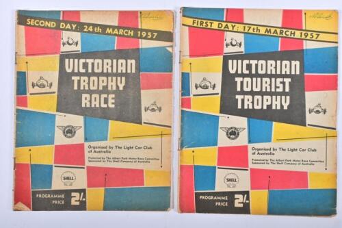VICTORIAN TOURIST TROPHY: Two 'VICTORIAN TOURIST TROPHY' Official Programmes. First Day (17th MARCH 1957) & Second Day (24th MARCH 1957)