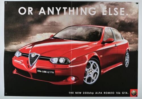 ALFA ROMEO: An Alfa Romeo 156 Range Specifications and Alfa Romeo range large fold out sales brochure. Full poster size picture of Alfa 156 GTA
