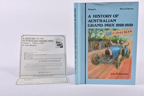 AUSTRALIAN GRAND PRIX: 'HISTORY OF AUSTRALIAN GRAND PRIX 1928-1939' Volume 1, hardcover book by John B.Blanden