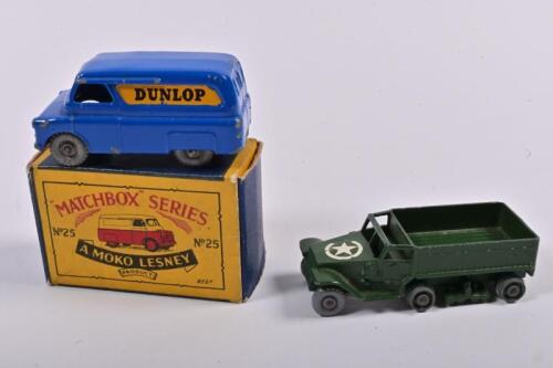 MATCHBOX: Two Matchbox models. No.25 Dunlop Van & No.49 M3 Personnel Carrier