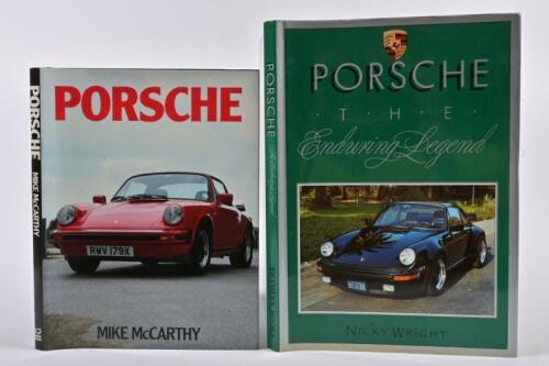 PORSCHE: Two hardcover books detailing Porsche. 'PORSCHE - The Enduring Legend' by Nicky Wright