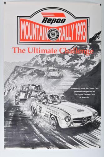 JAGUAR: A Jaguar Drivers Club Australia 'MOUNTAIN RALLY 1993 - The Ultimate Challenge' poster