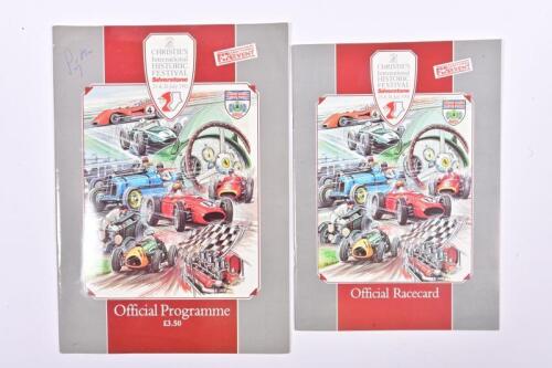 MOSS: Two programmes from 1992 'CHRISTIE'S International HISTORIC FESTIVAL, Silverstone, 25 & 26 July 1992'. Official Programme signed by Stirling Moss