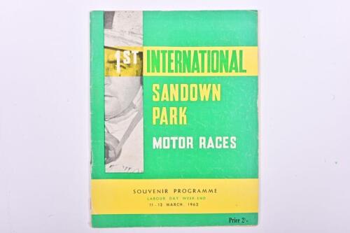 SANDOWN: A 1962 '1st INTERNATIONAL SANDOWN PARK, MOTOR RACES' 11 - 12 March (LABOUR DAY WEEKEND) Souvenir Programme