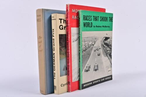 MOTOR RACING: A group of four books detailing 1950's/1960's motor racing. 'The GERMAN Grand Prix' hardcover book by Cyril Posthumus