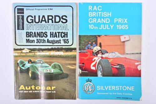 BRITISH RACING: Two 1965 Official Programmes. Brands Hatch & Silverstone Official Programmes