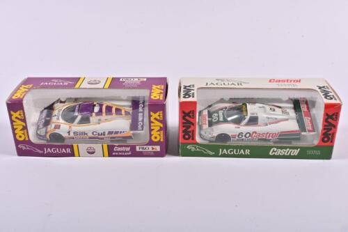 JAGUAR: Two 1:43 scale ONYX MODEL CARS Jaguar XJR-9 models. Castrol & Silk Cut liveries