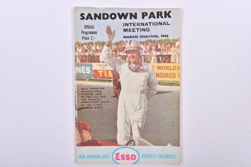 SANDOWN: A 'SANDOWN PARK INTERNATIONAL MEETING MARCH 10th/11th, 1963' Official Programme