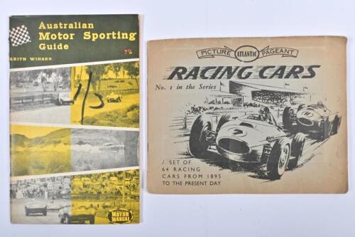 MOTOR RACING: Two period motor racing items. 1959-60 'Australian Motor Sporting Guide' by Keith Winser & 'RACING CARS' picture set album by ATLANTIC