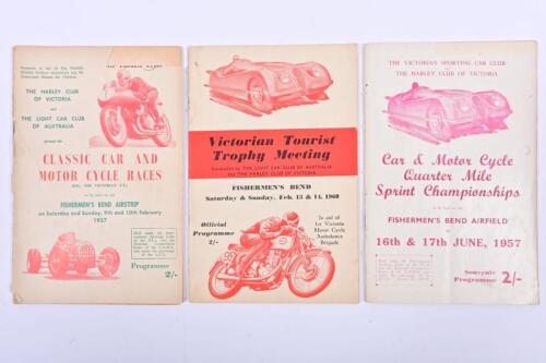 FISHERMEN'S BEND: Three FISHERMEN'S BEND Official Programmes. 1950's and 1960's